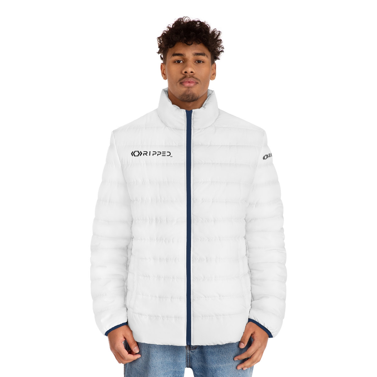 Ripped Back Men's Puffer Jacket - Image 3