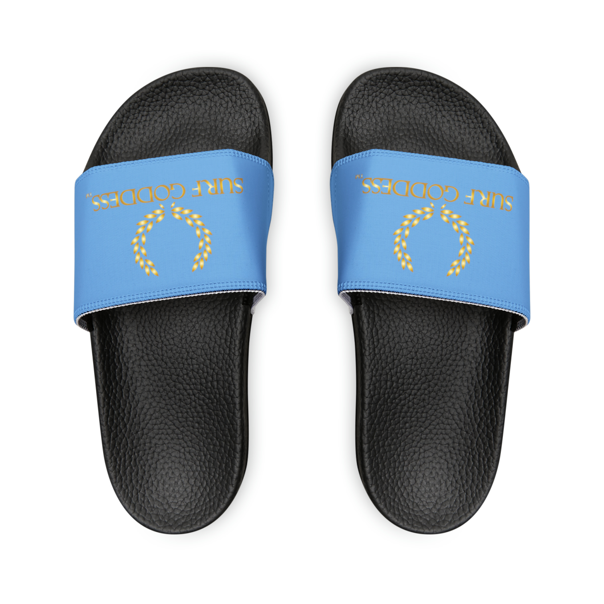 Surf Goddess Light Ocean Wave Blue Sandals(Dark Soled) - Image 2