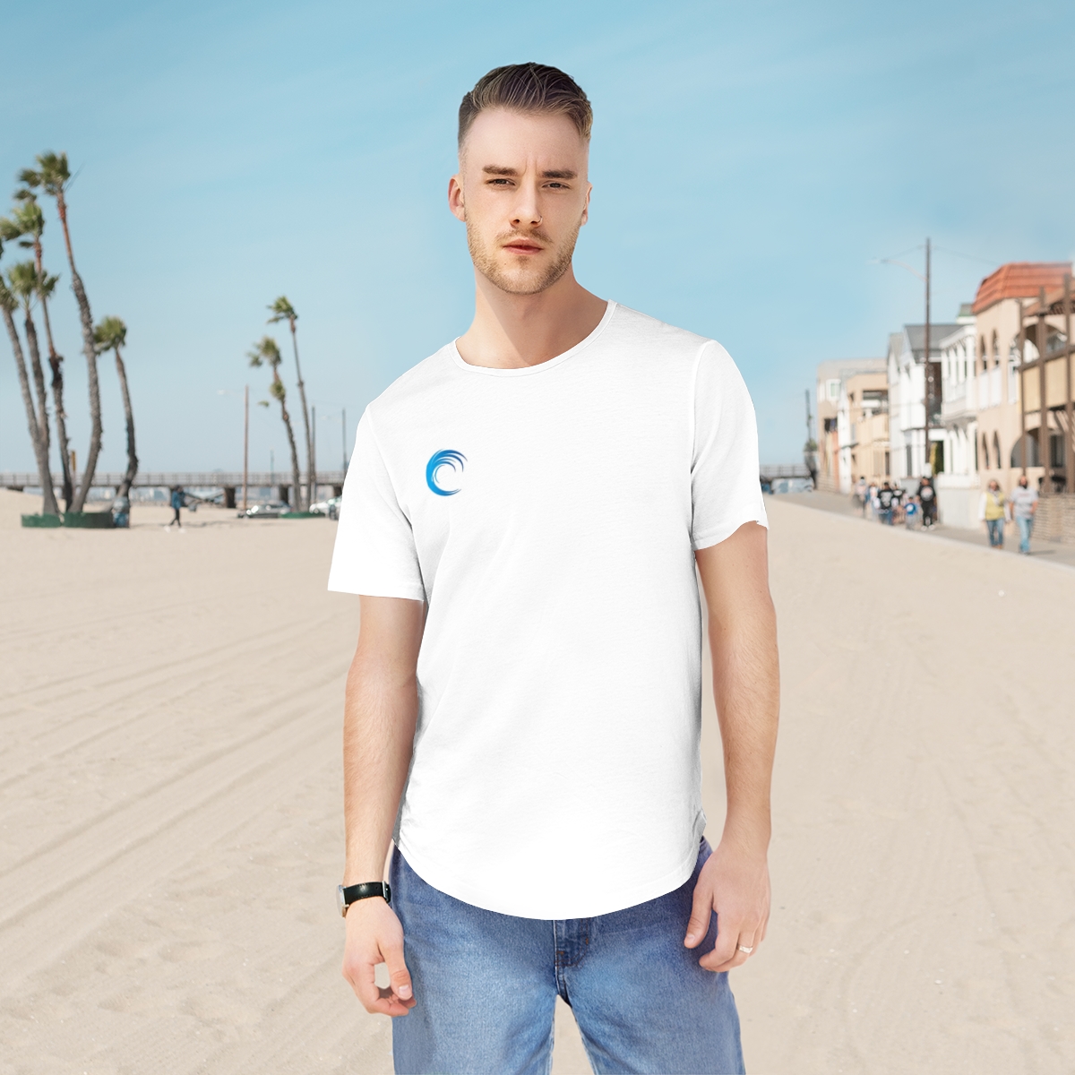 Rippn Surf Wave Men's Curved Hem Tee - Image 4
