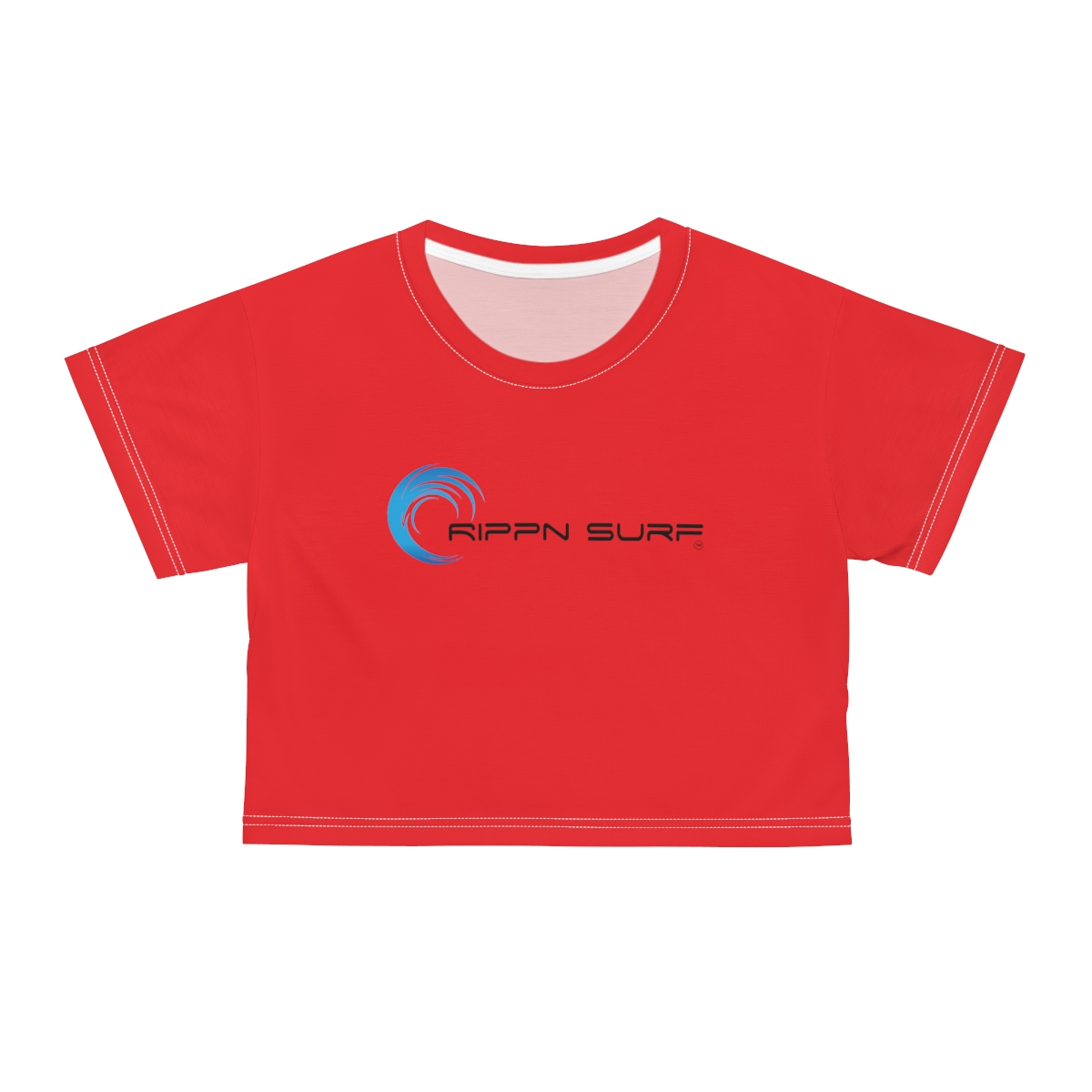 Rippn Surf Women’s Red Crop Tee - Image 9