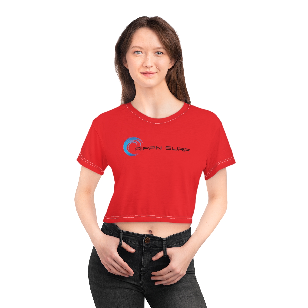 Rippn Surf Women’s Red Crop Tee - Image 23