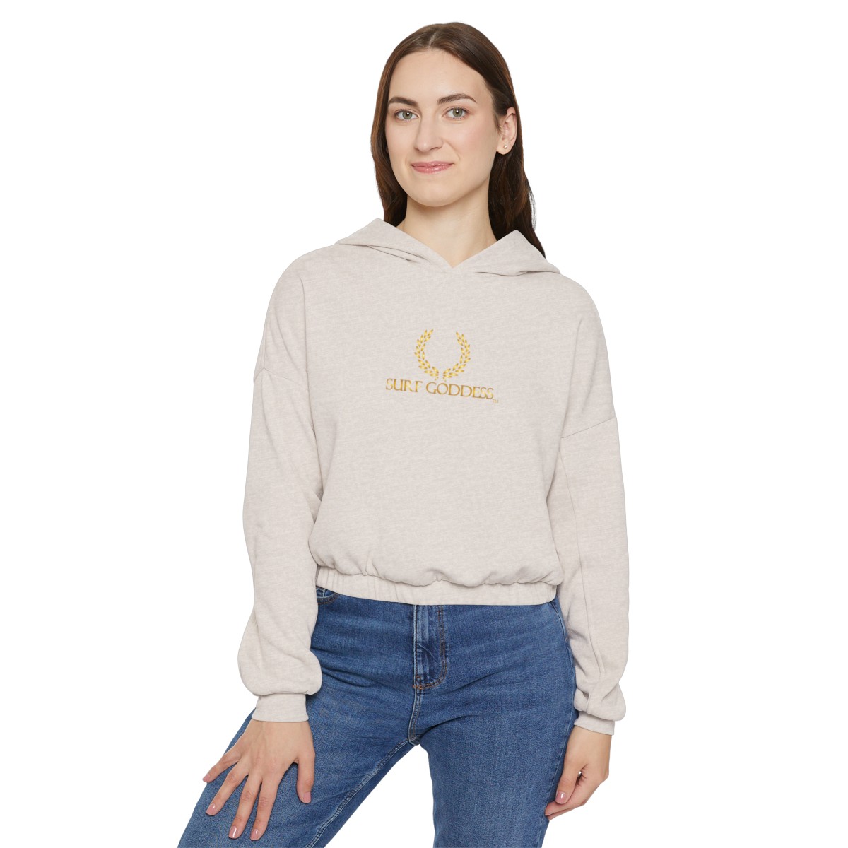 Surf Goddess Women’s Heather Dust Cinched Bottom Hoodie - Image 4