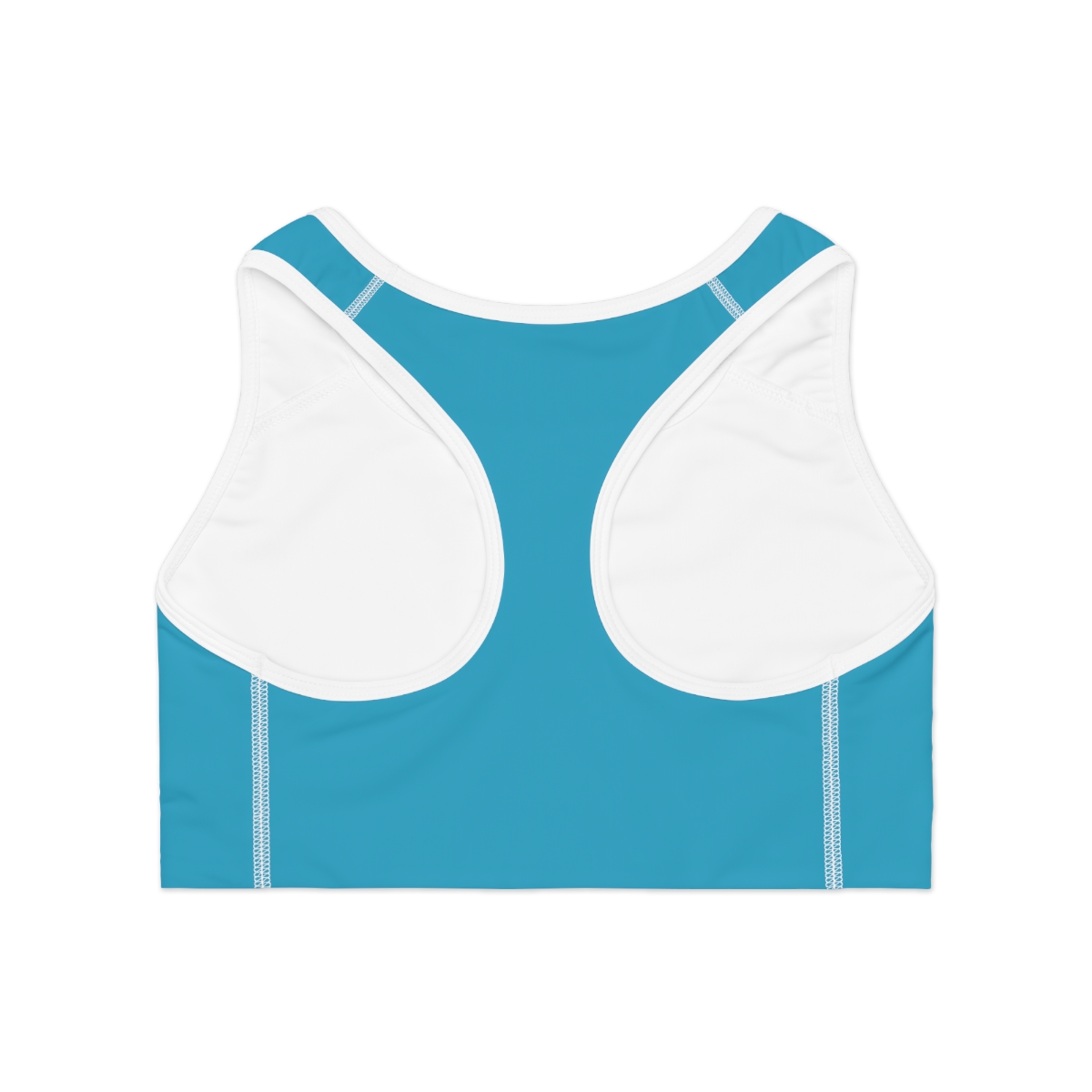 Rippn Surf Ocean Blue Athletic Sports Bra (White Borders) - Image 3