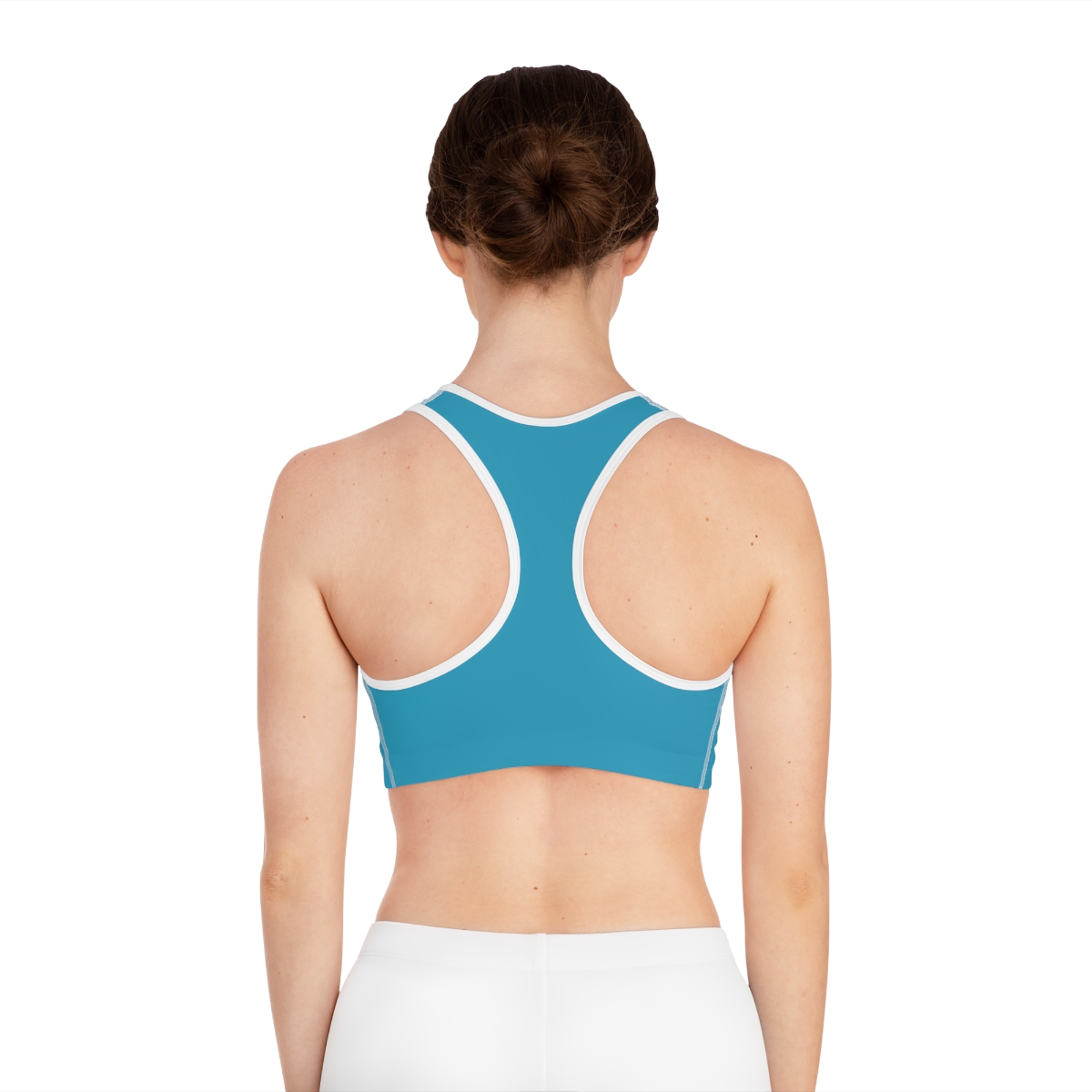 Rippn Surf Ocean Blue Athletic Sports Bra (White Borders) - Image 4