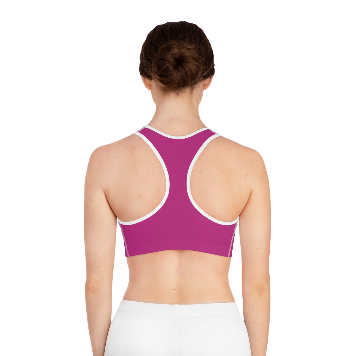Rippn Surf Pink Athletic Sports Bra (White Borders) - Image 4