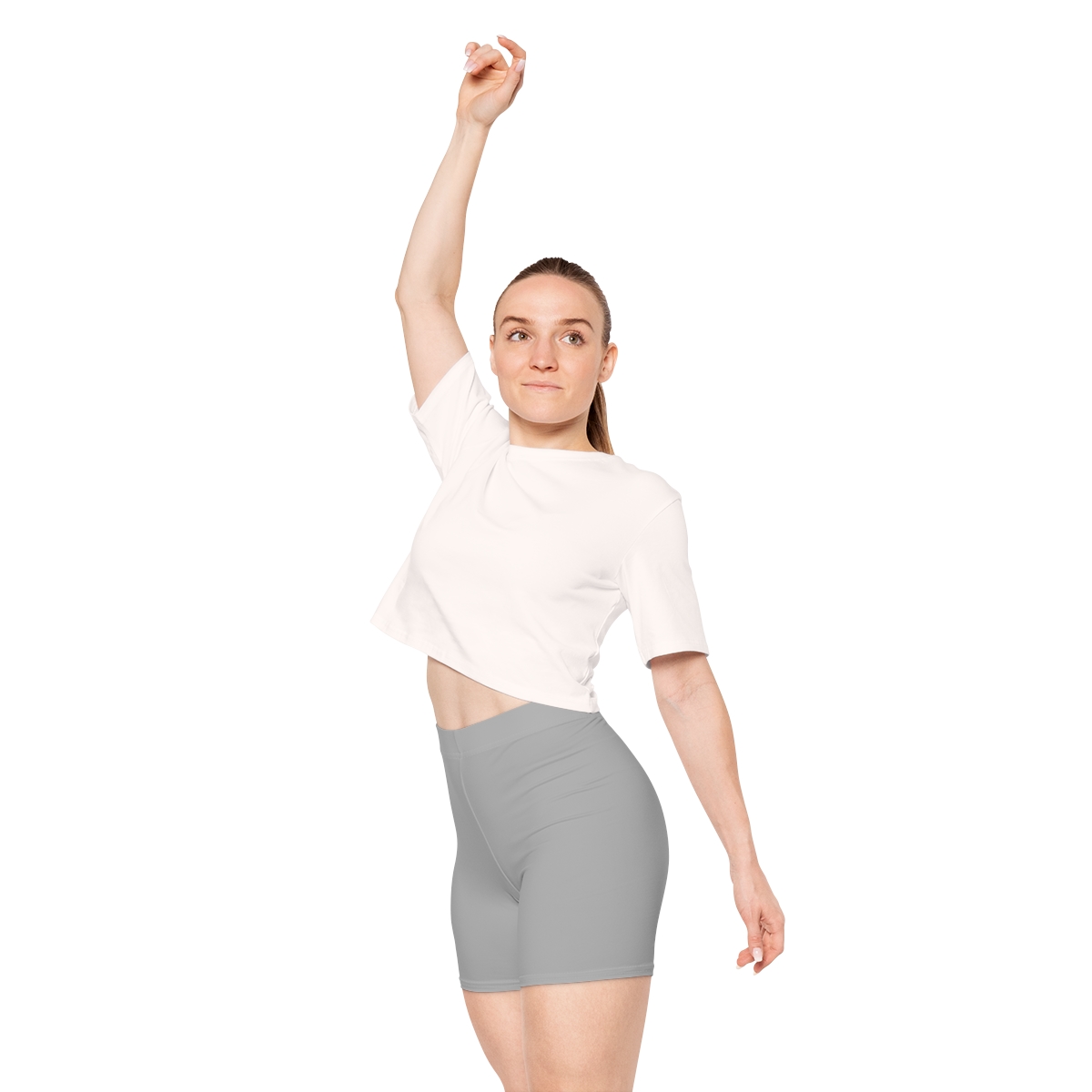 Rippn Surf Women's Wave Light Grey Athletic Shorts - Image 7