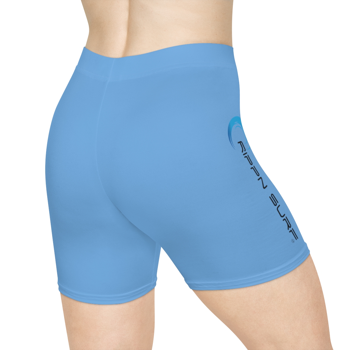 Rippn Surf Women's Light Blue Vert Wave Athletic Shorts - Image 4