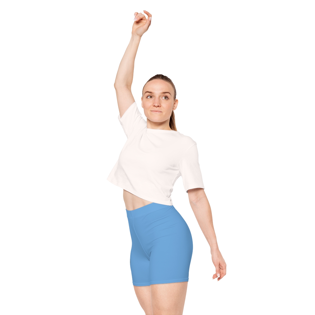 Rippn Surf Women's Light Blue Vert Wave Athletic Shorts - Image 7