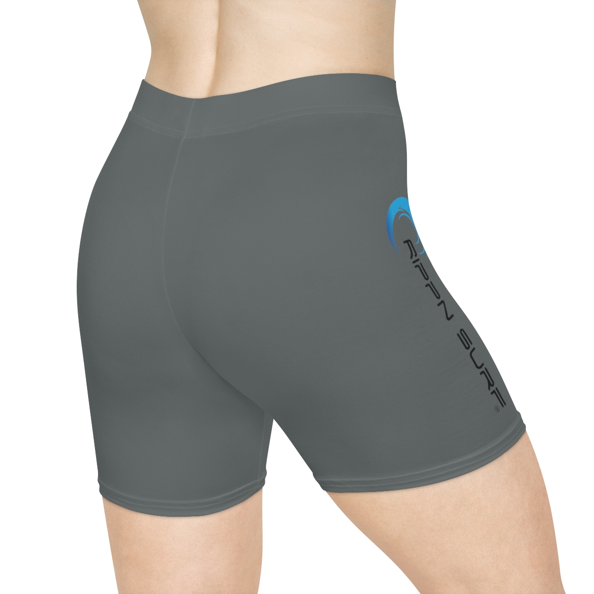 Rippn Surf Women's Dark Grey Vert Wave Athletic Shorts - Image 4