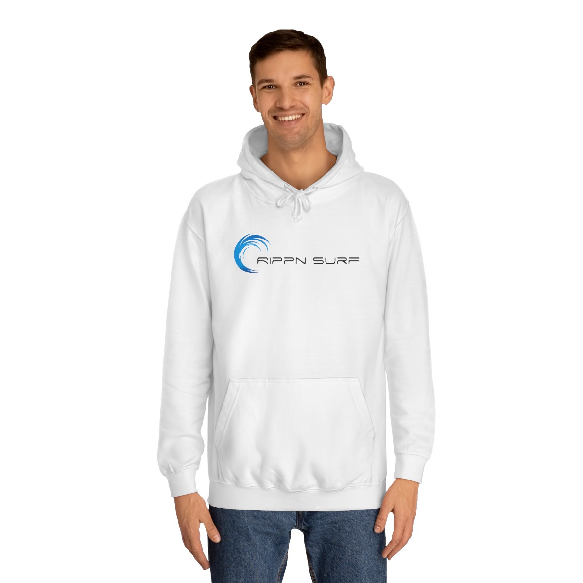Rippn Surf Men’s White Hoodie - Image 3