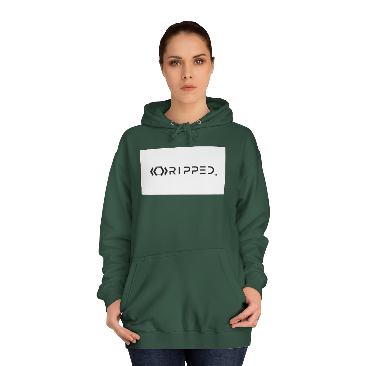 Ripped Men’s Dark Green Hoodie - Image 4