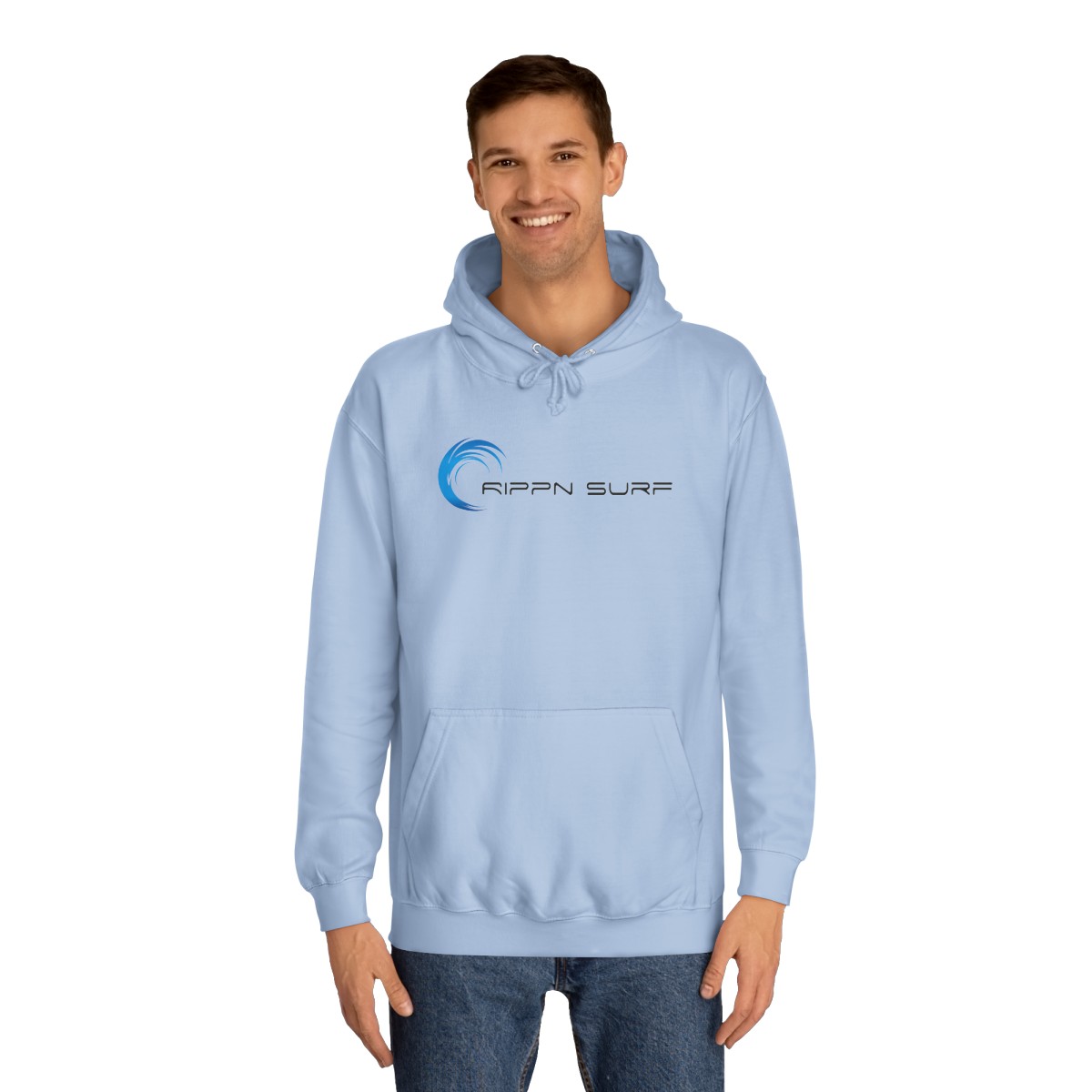 Rippn Surf Men’s Light Blue Hoodie - Image 3
