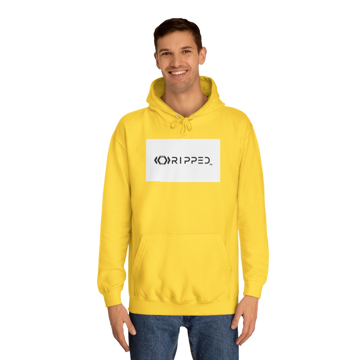 Ripped Men’s Yellow Hoodie - Image 3