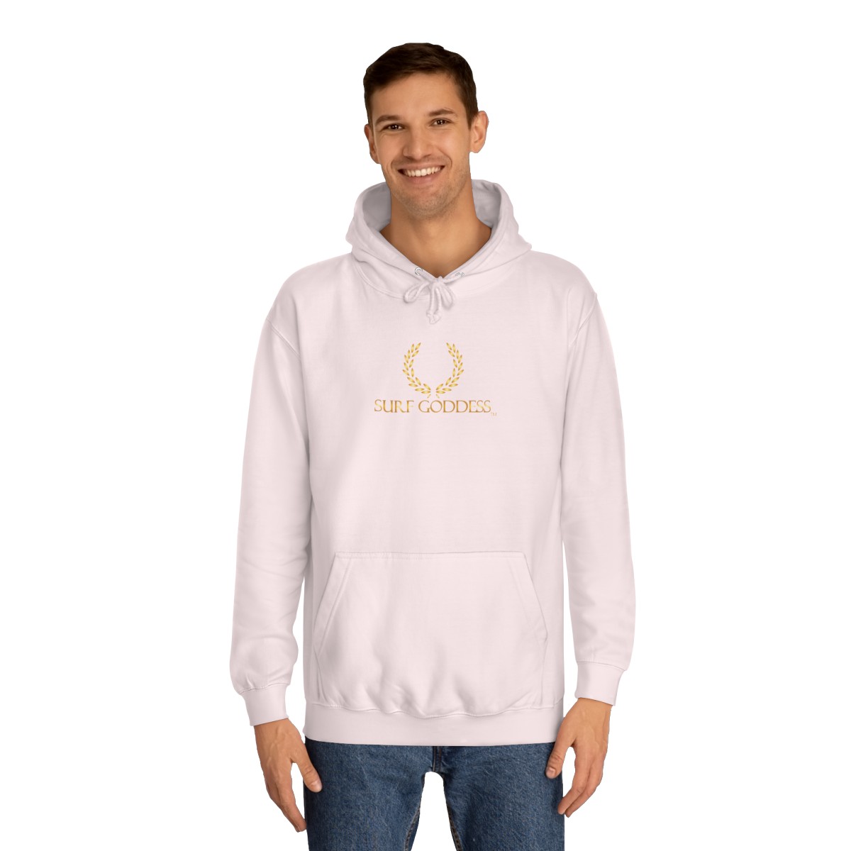 Surf Goddess Women’s Light Pink Hoodie - Image 3