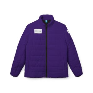 Ripped Purple Women’s Puffer Jacket(White Logo)