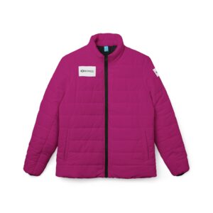 Ripped Pink Women’s Puffer Jacket(White Logo)