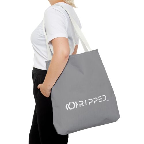 Ripped Grey White Strap Tote Bag - Image 6