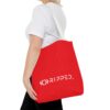 Ripped Red White Strap Tote Bag - Image 3