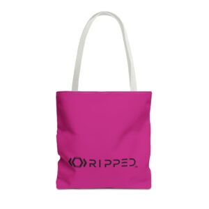 Ripped Pink White Strap Tote Bag(Black Logo)