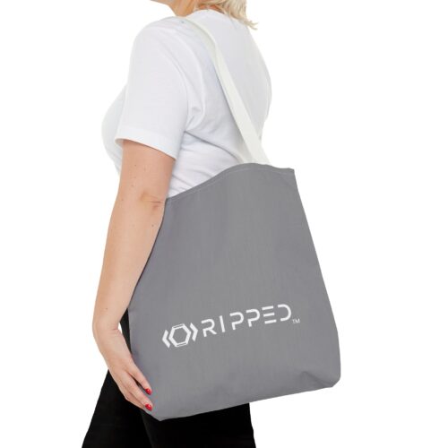 Ripped Grey White Strap Tote Bag - Image 3