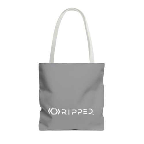 Ripped Grey White Strap Tote Bag