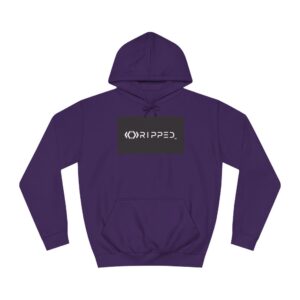 Ripped Men’s Purple Hoodie(Black/White Logo)