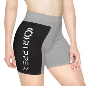 Ripped Women's Black/White Vert Light Grey Athletic Shorts