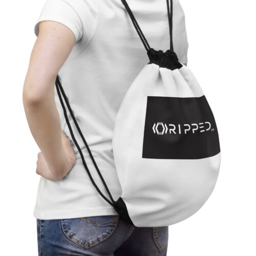 Ripped Drawstring Bag(Black/White) - Image 4