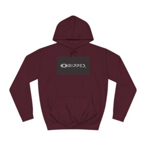 Ripped Women’s Burgundy Hoodie(Black/White Logo)