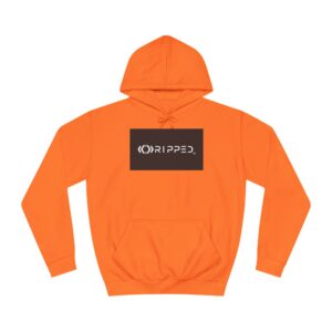 Ripped Men’s Orange Hoodie(Black/White Logo)