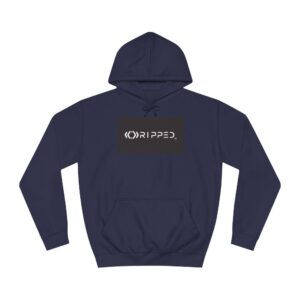 Ripped Men’s Navy Blue Hoodie(Black/White Logo)