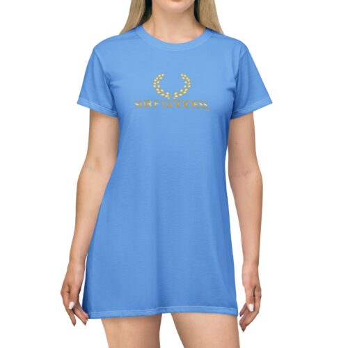 Surf Goddess Light Blue Shirt Dress