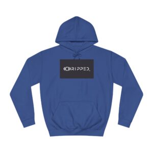 Ripped Men’s Blue Hoodie(Black/White Logo)