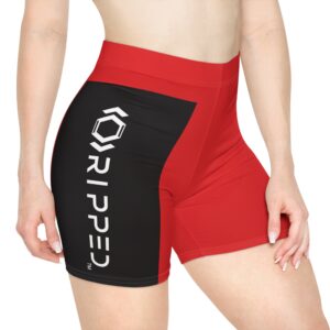 Ripped Women's Black/White Vert Red Athletic Shorts