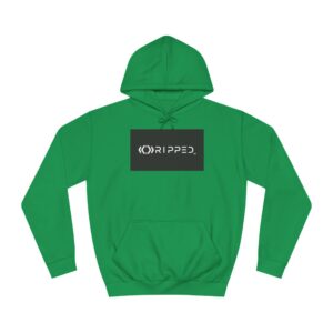 Ripped Men’s Green Hoodie(Black/White Logo)