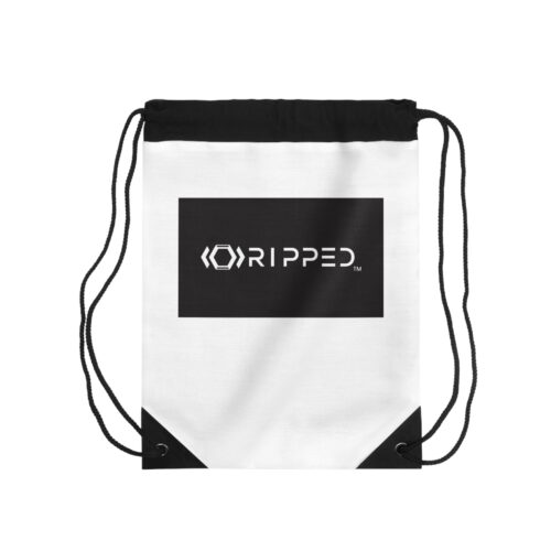 Ripped Drawstring Bag(Black/White)