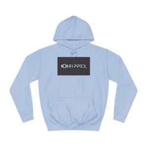 Ripped Women’s Light Blue Hoodie(Black/White Logo)