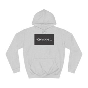 Ripped Men’s Light Grey Hoodie(Black/White Logo)