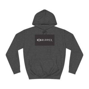 Ripped Men’s Grey Hoodie(Black/White Logo)