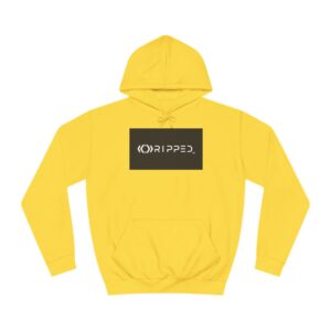 Ripped Men’s Yellow Hoodie(Black/White Logo)